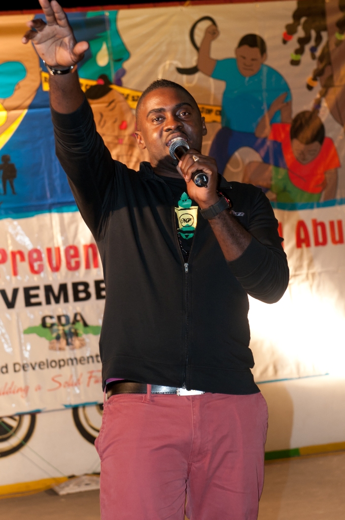 Jermaine Edwards performs at Bless the Children Prayer Vigil and Concert put on by the CDA at the Mandela Park in Half-Way Tree, to commemorate World Day for the Prevention of Child Abuse on Tuesday (November 19, 2013).