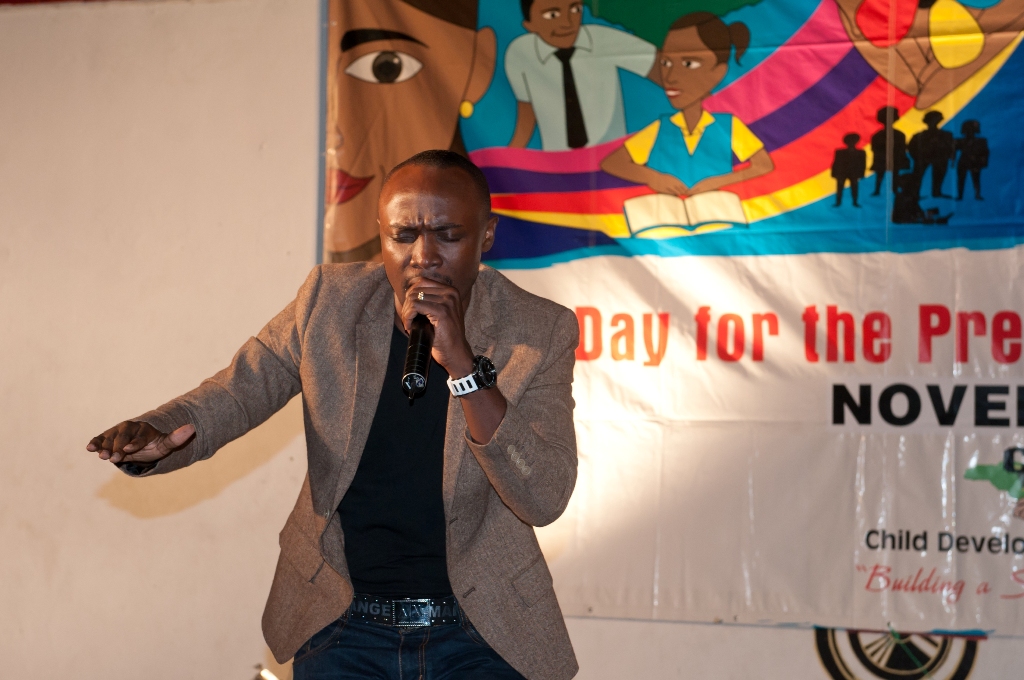 Kevin Downswell blesses the audience at Bless the Children, Prayer Vigil and Concert put on by the CDA at the Mandela Park in Half-Way Tree, to commemorate World Day for the Prevention of Child Abuse on Tuesday (November 19, 2013).